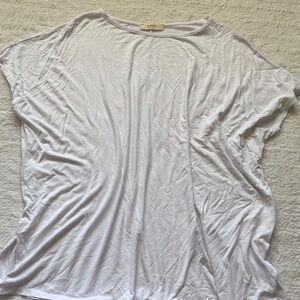 Women’s Classic White Relaxed Tee with side slit at bottom